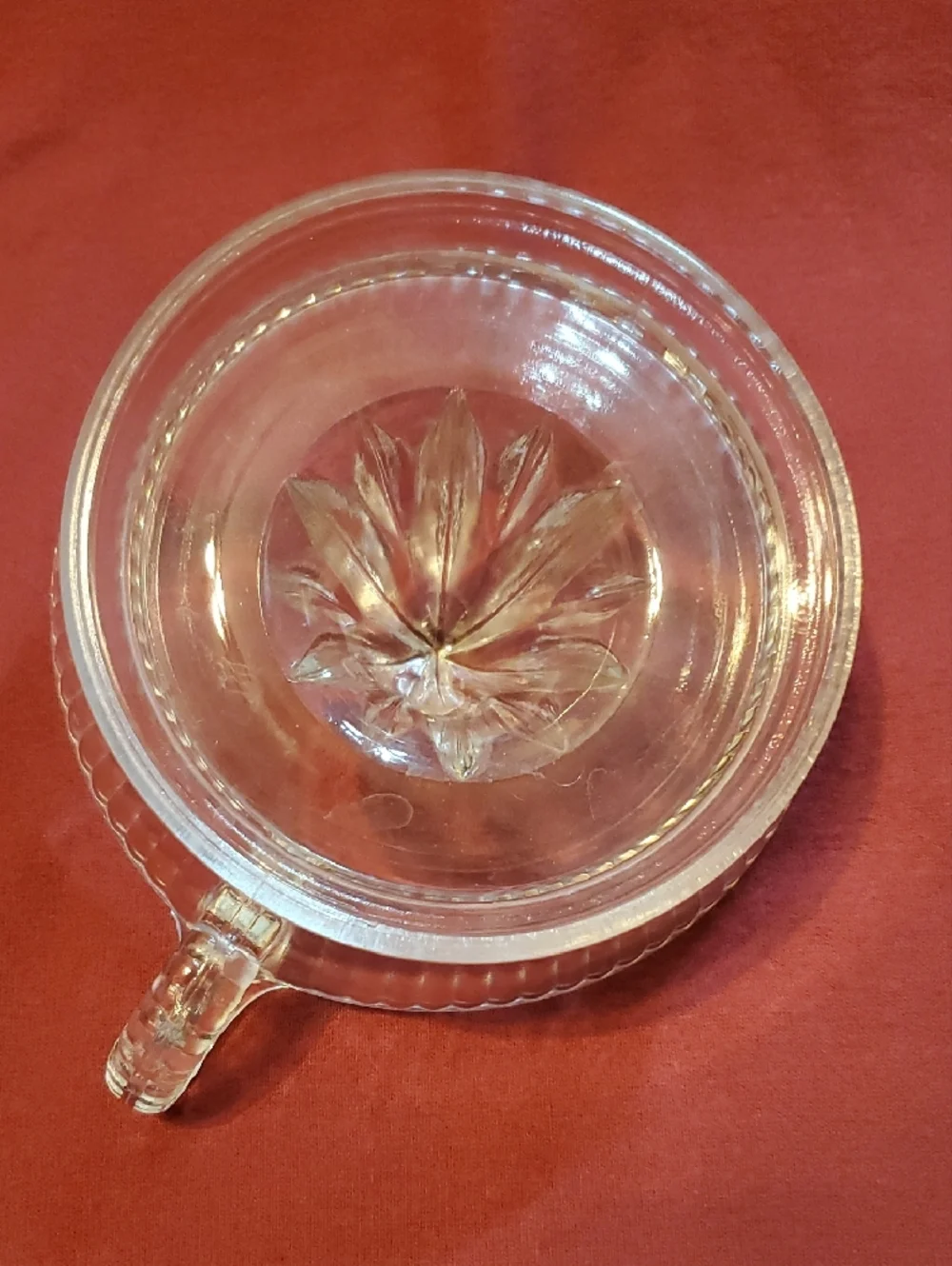 Clear Glass Citrus Juicer with Ribbed Design
